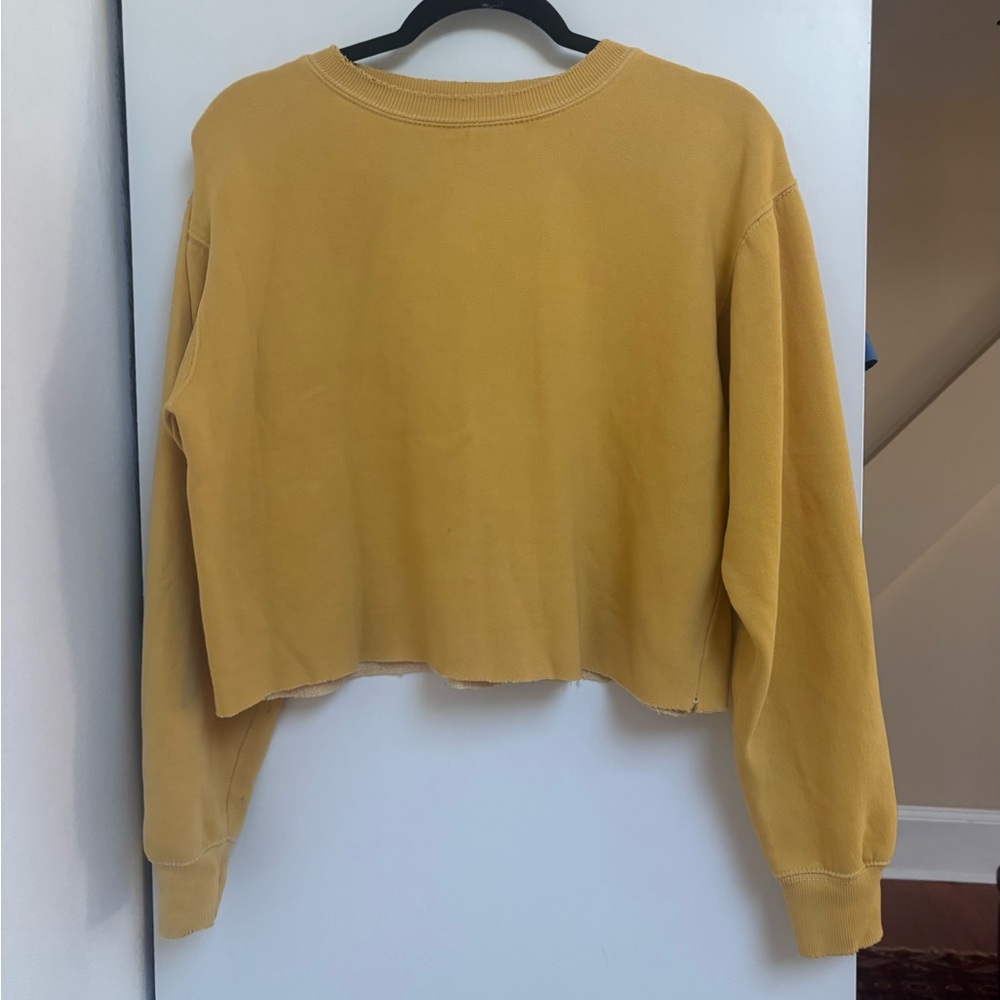 Yellow Cropped Sweatshirt